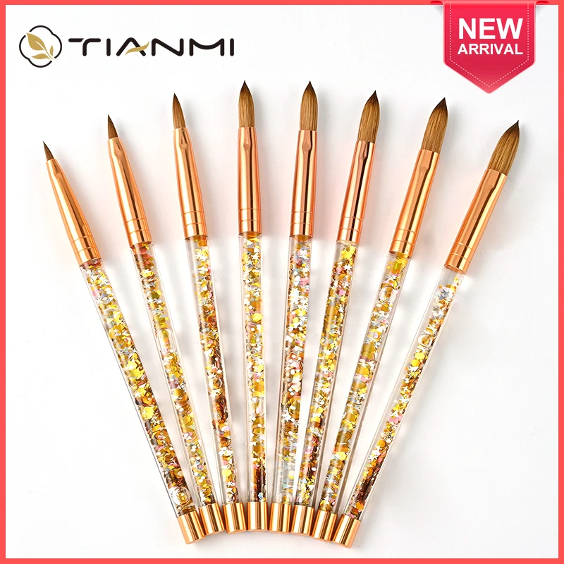 

Fashion Glitter Filling Handle Nail Art Pen Mink Hair Nail Brush Manciure Carving Drawing Brush Professional Nail Accessories