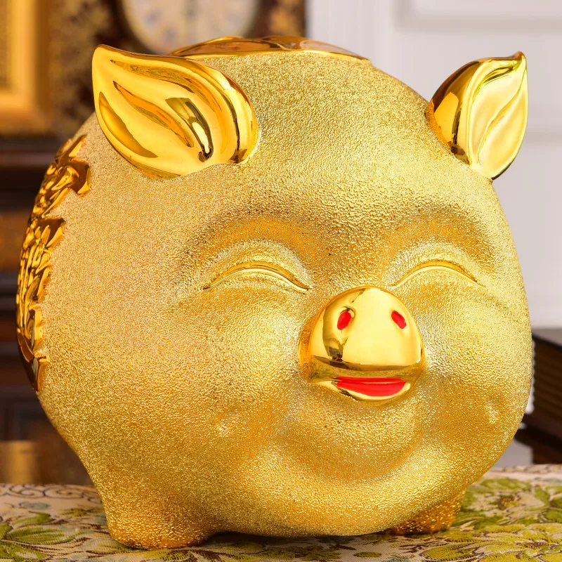 Керамическая золотая копилка креативное открытие подарок украшение на день
