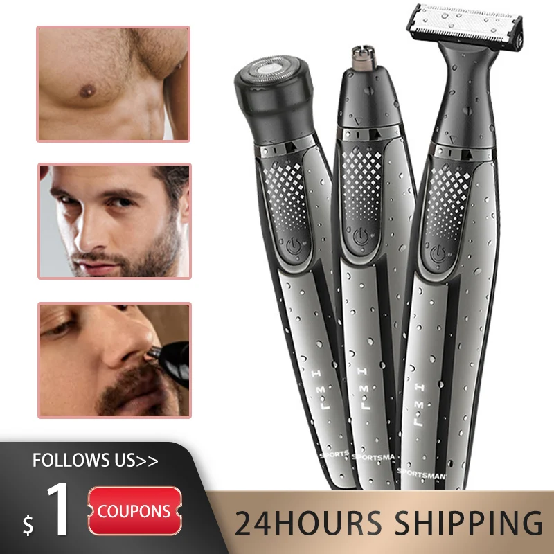 

Men's Beard Trimmer Shaver Electric Razor for Men Body Grooming Kit Epilator for Stubble Hair Groin Underarm Nose Hair Trimmer