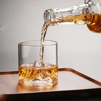 200ml 3d mountains japanese whisky glasses old fashioned whiskey rock glass whiskey glass wood gift box vodka tumbler wine cup