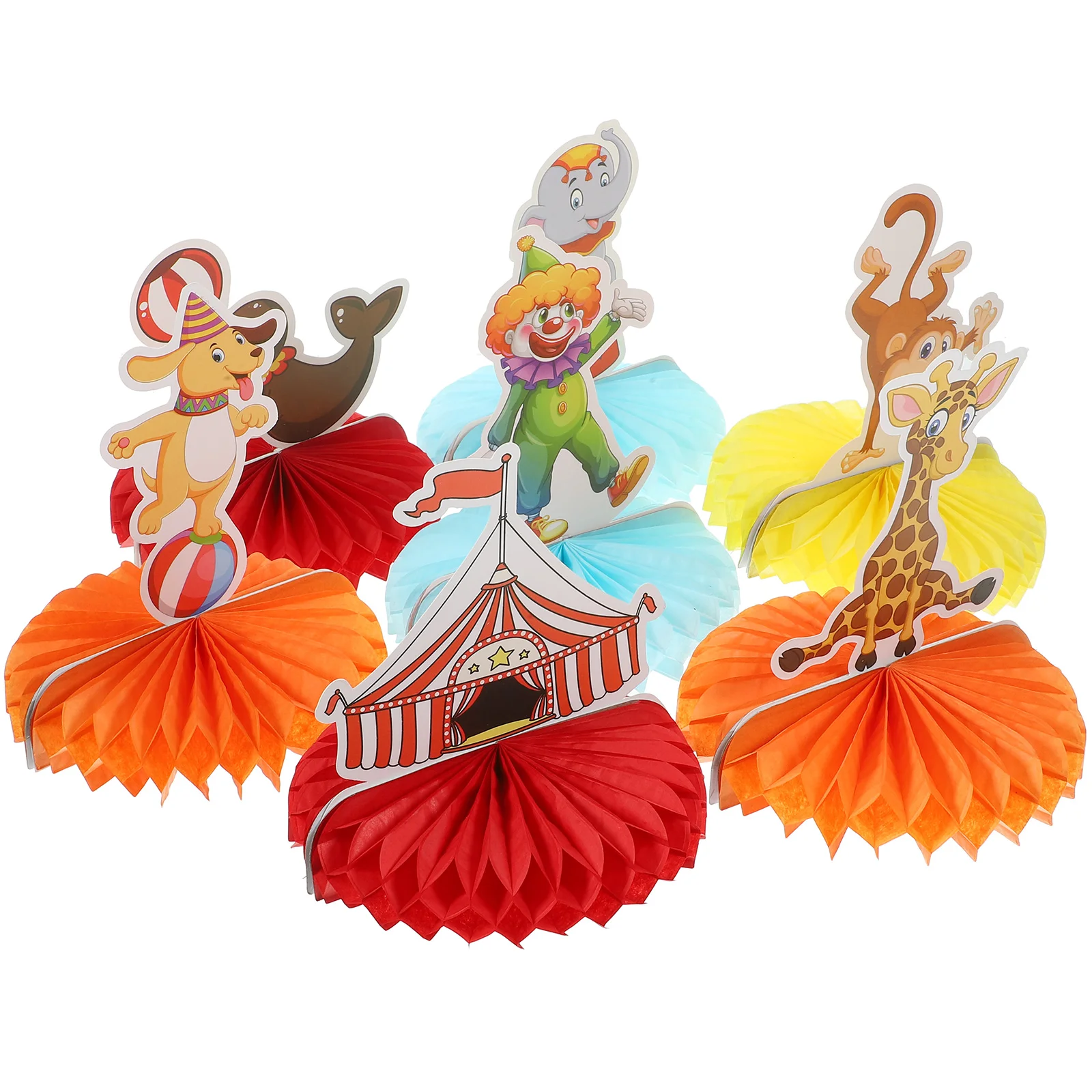 

1 Set of Cute Carnival Circus Animals Honeycomb Party Decorations Circus Theme Honeycomb Centerpiece