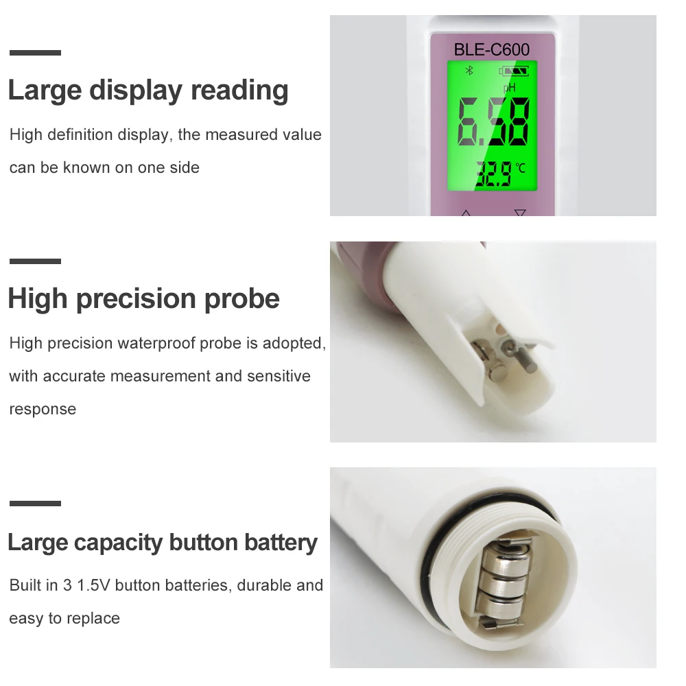 Home 7 в 1 Temp ORP EC TDS измеритель солености с помощью приложения для измерения PH
