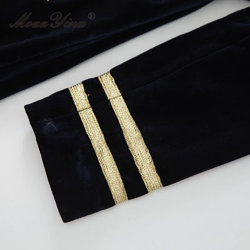 Женский Повседневный костюм MoaaYina из двух предметов: двубортный топ с отложным