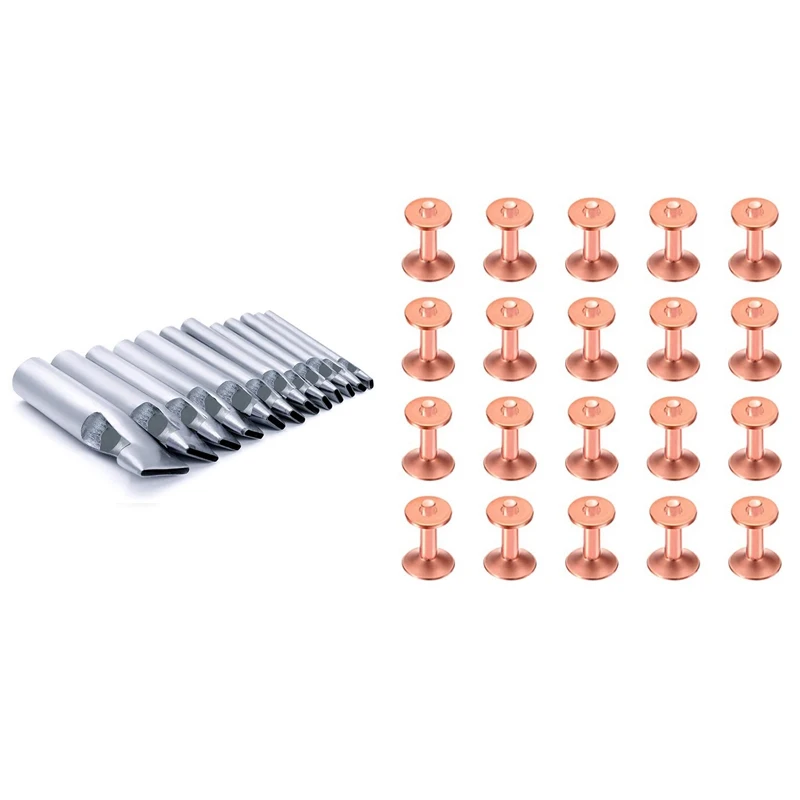 

12 шт., Набор отверстий для кожи, 3 мм, Овальный инструмент для резака, 1 комплект, 3/4 дюйма, Длинная кожаная медная заклепка