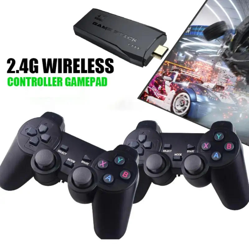 

Портативные игровые консоли 4K HD 2,4G беспроводные 10000 игр 64 Гб геймпады Мини Ретро Классический игровой ТВ семейный контроллер для PS1 GBA