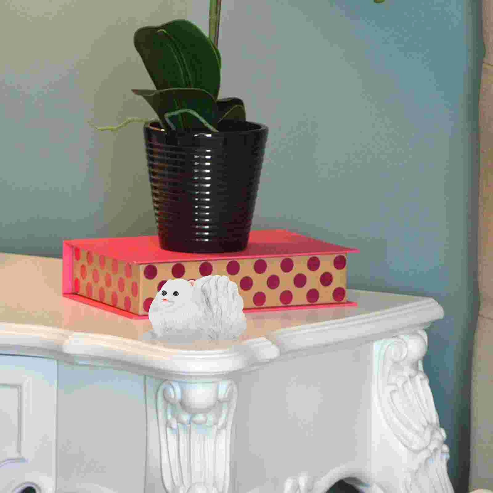 Детская однотонная модель животного мира собаки померанский шпиц фигурка