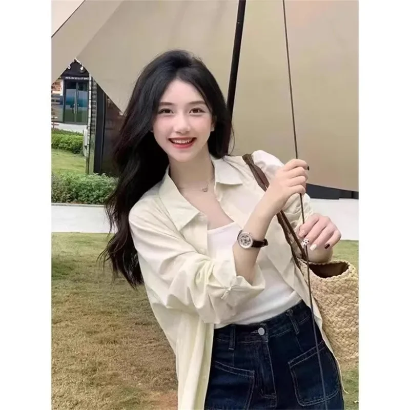 2024 женские солнцезащитные рубашки топы пальто женский новый кардиган с длинными