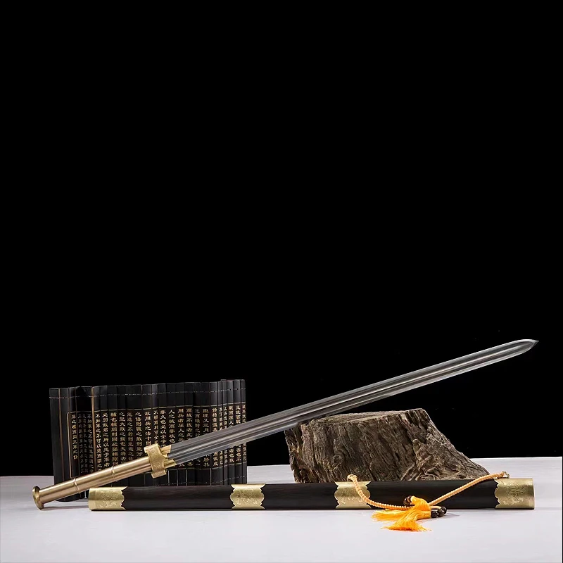 

Home Decoration Swords Chinese Traditional Gift which is made of hundred steel and is installed as a Ebony Wood wooden scabbard