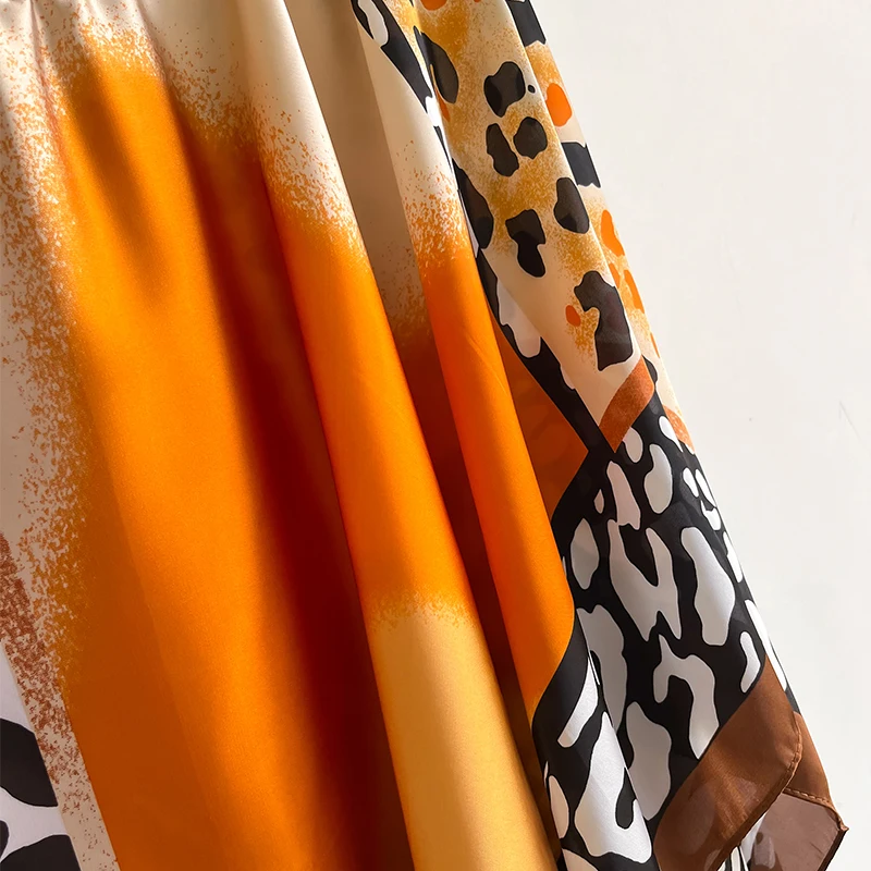 2024 Новый шелковый шарф 110x110 см роскошный брендовый дизайнерский женский модный