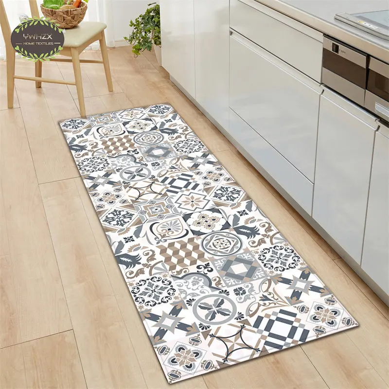 

Bedroom Decorative Carpets Home Waterproof Entrance Floor Doormat Home Nordic Geometric Printed Kitchen Floor Large Area Mats