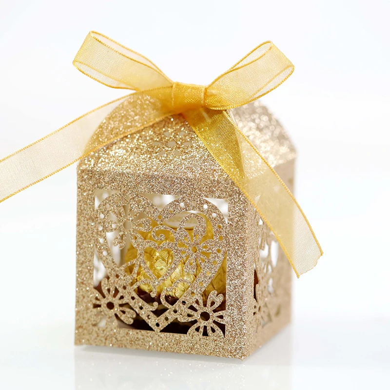 Love Heart Cookie Chocolate Container Bag Wedding Gift Packaging Bag Party Boxes Decorations Favor