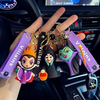 disney anime model villain evil witch queen silicone keychain vehicle bag accessories pendant fashion keyring wholesale toys
