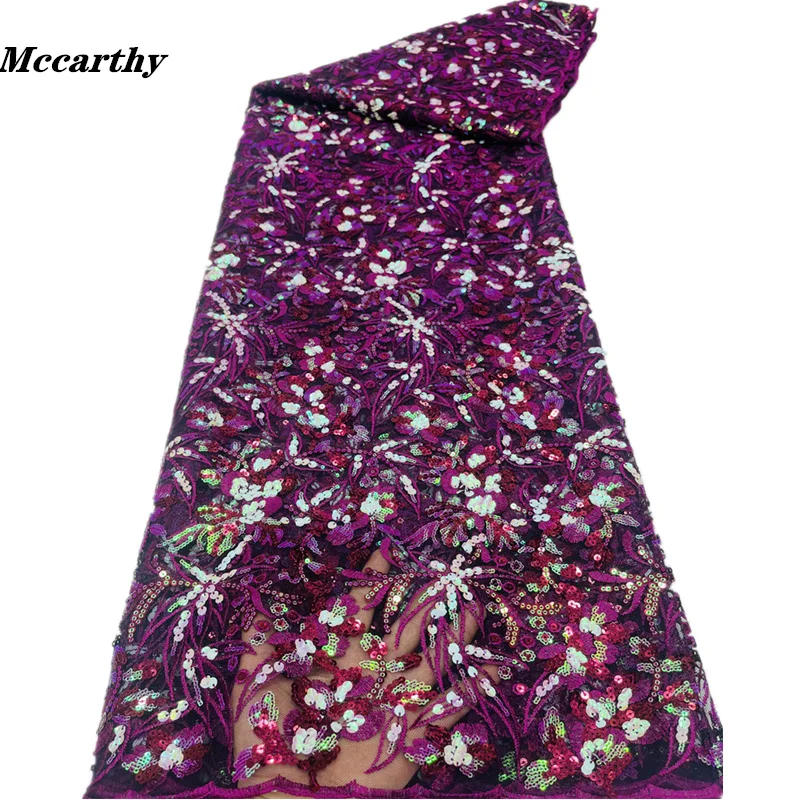 

African Luxury Sequins Lace Fabric blue High Quaity Sequence Fabric Embroidery French Tulle Mesh Lace Fabric for Nigerian Party