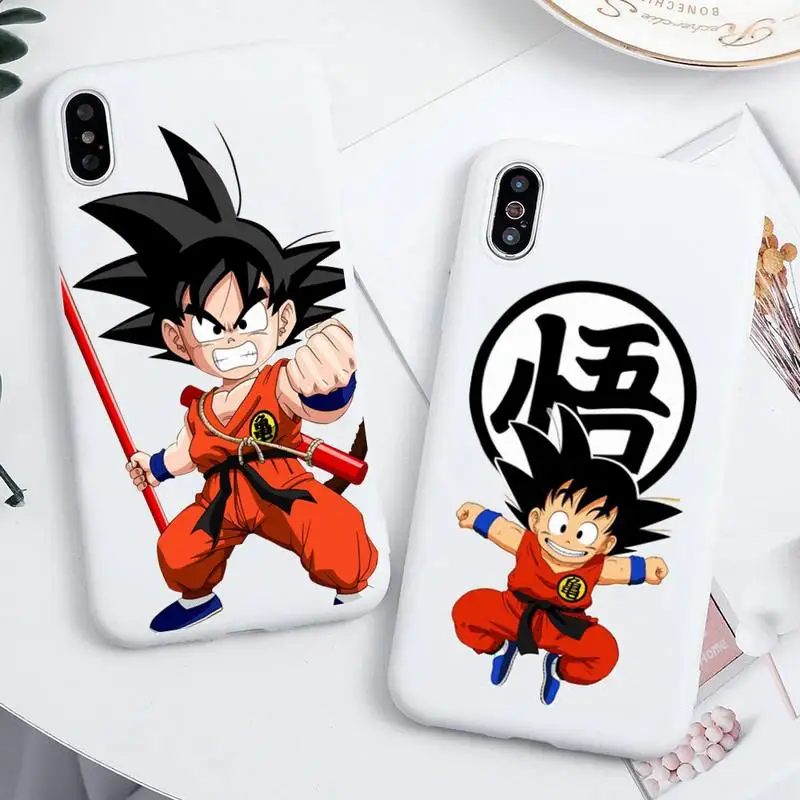 

Dragon Ball kid Son Goku Phone Case For iphone 13 12 11 Pro Max Mini XS 8 7 6 6S Plus X SE 2020 XR Candy white Silicone cover