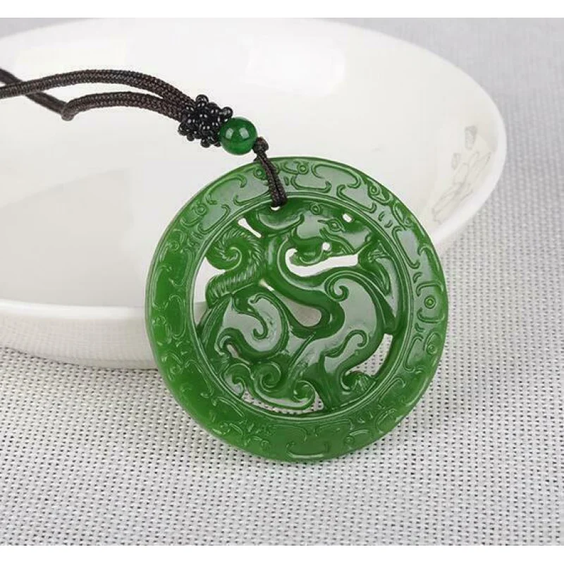 Статуя Дракона нелле подвеска ювелирные изделия амулет натуральный зеленый