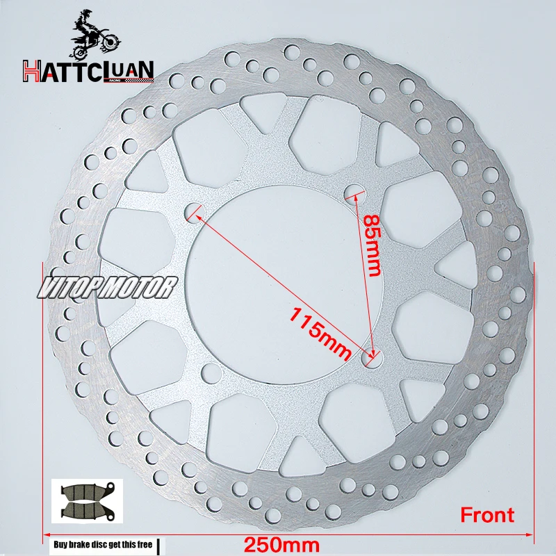 

Подходит для мотоцикла Kawasaki KLX250S KLX 250S 2008–2020 гг., диаметр 250 мм, передний ротор диаметром 240 мм, задний тормозной диск с тормозными колодками