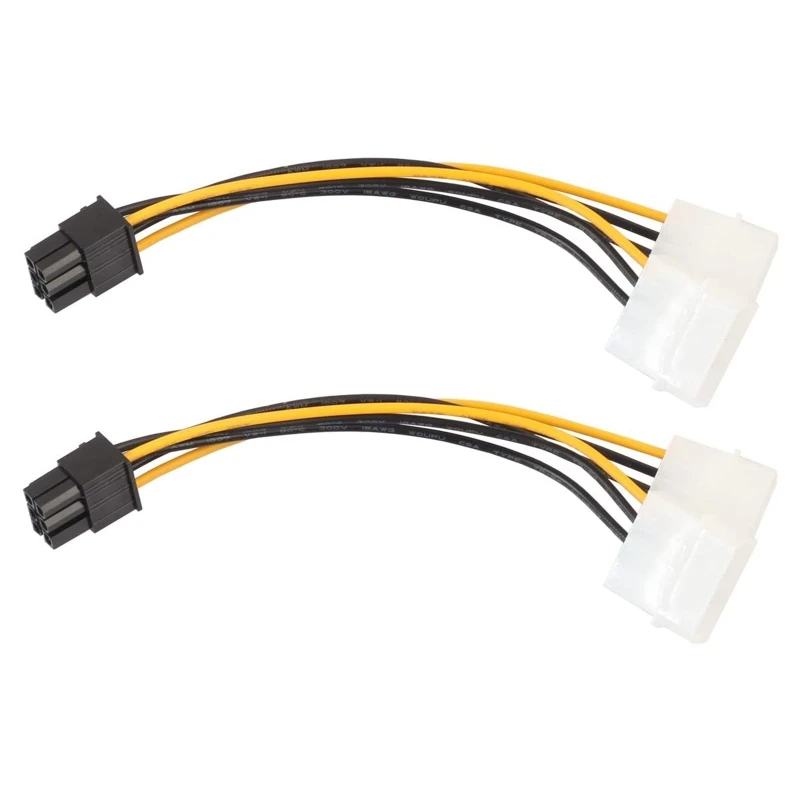 2 шт./компл. двойной кабель адаптера Molex 4-контактный к одному PCI-E 6-контактному
