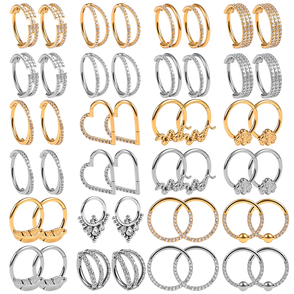 

Vankula 1pcs Surgical Steel Snake Moon Nose Rings Body Clips Hoop Tragus Septum Cartilage Piercing Jewelry For Women Men Gift