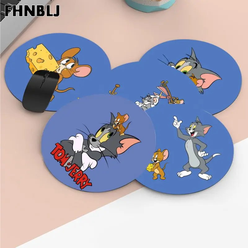 

Hot Sales Cats-ands-Jerrys-Mouse-Cartoon-Tom round Mouse pad PC Computer mat gaming Mousepad Rug For PC Laptop Notebook