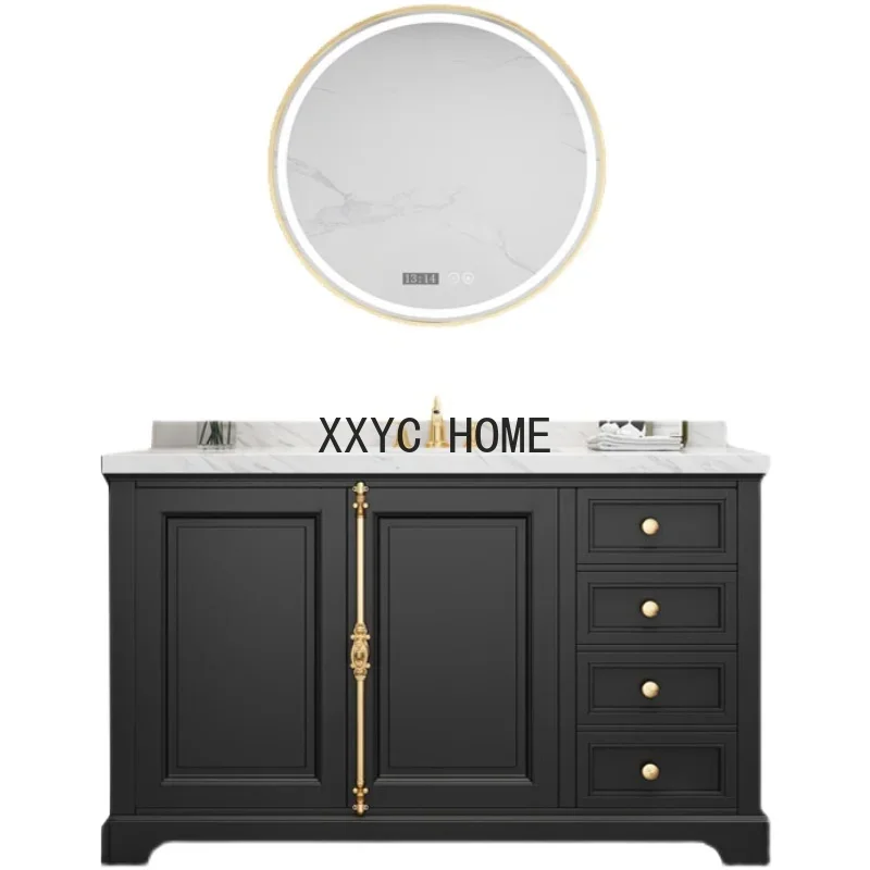Ceramic integrated floor slate modern luxury retro washbasin craftsman bathroom cabinet combination