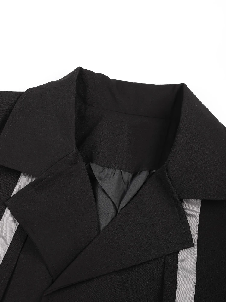 [EAM] Женский Тренч черного цвета на пуговицах новая свободная ветровка с