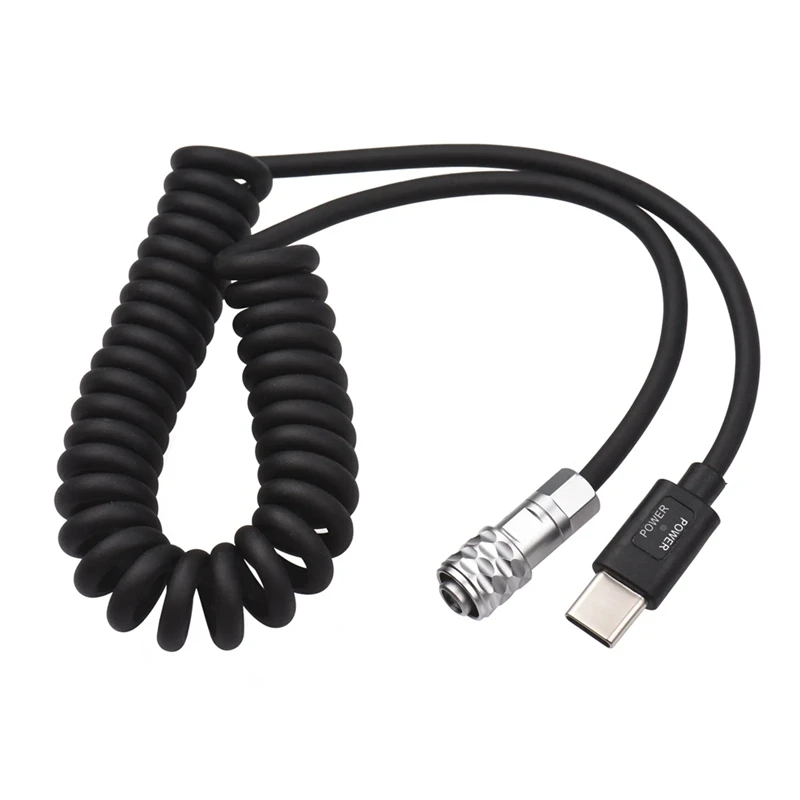 Кабель питания Andoer USB-C для Blackmagic Pocket Cinema Camera BMPCC 4K/6K к USB Type-C пружинный кабель