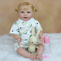 55 cm 3d paint skin soft silicone reborn baby doll toy for girl lifelike 22 inch princess lisa bebe dress up alive gift
