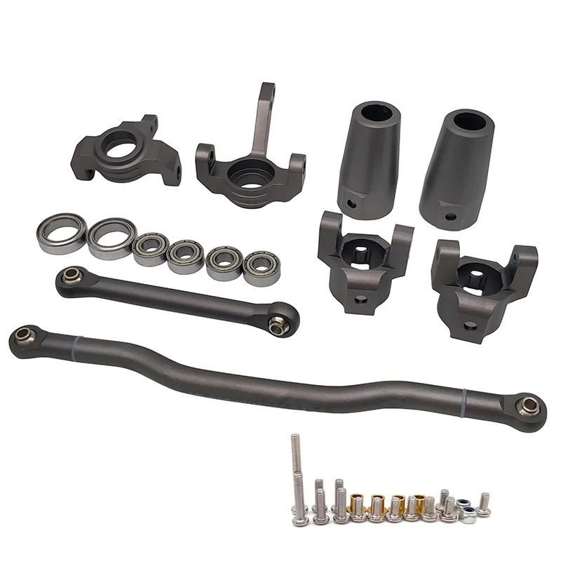 

Аксессуары для автомобиля FULL-RC 1/10 Axial SCX10, металлические передние костяшки кулака + стержень рулевого управления + переноска ступицы C + Блоки...