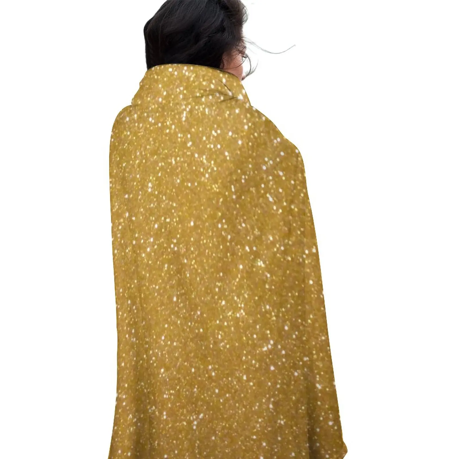 Искусственное Золотое металлическое одеяло блестящее с принтом мягкое Дешевое