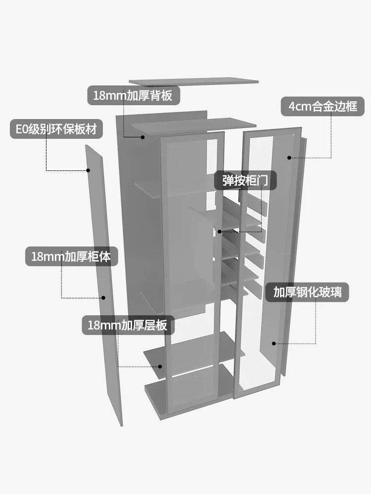 Weinschrank Aus Glas An Der Wand Hochwertige Heimvitrine Moderne Und Einfache Raumhohe Glastür