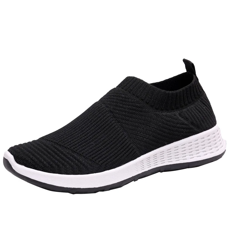 2022 New Breathable Shoes for Woman Sneakers Fashion Loafers Stretch Fabric Casual Slip-on Light Soft Sole Lady Shoes Women