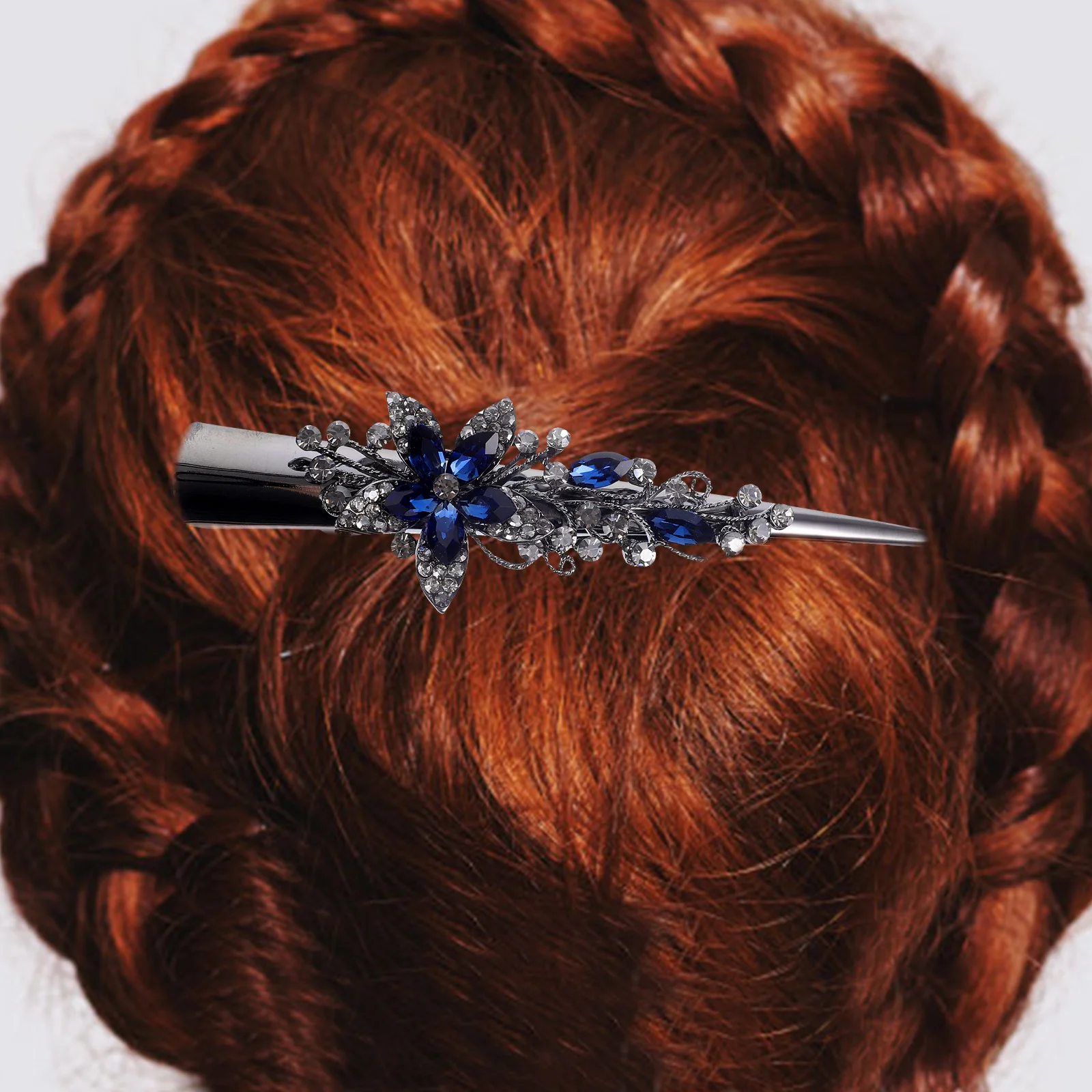 Ретро большой металлический зажим со стразами повязка на голову с кристаллами