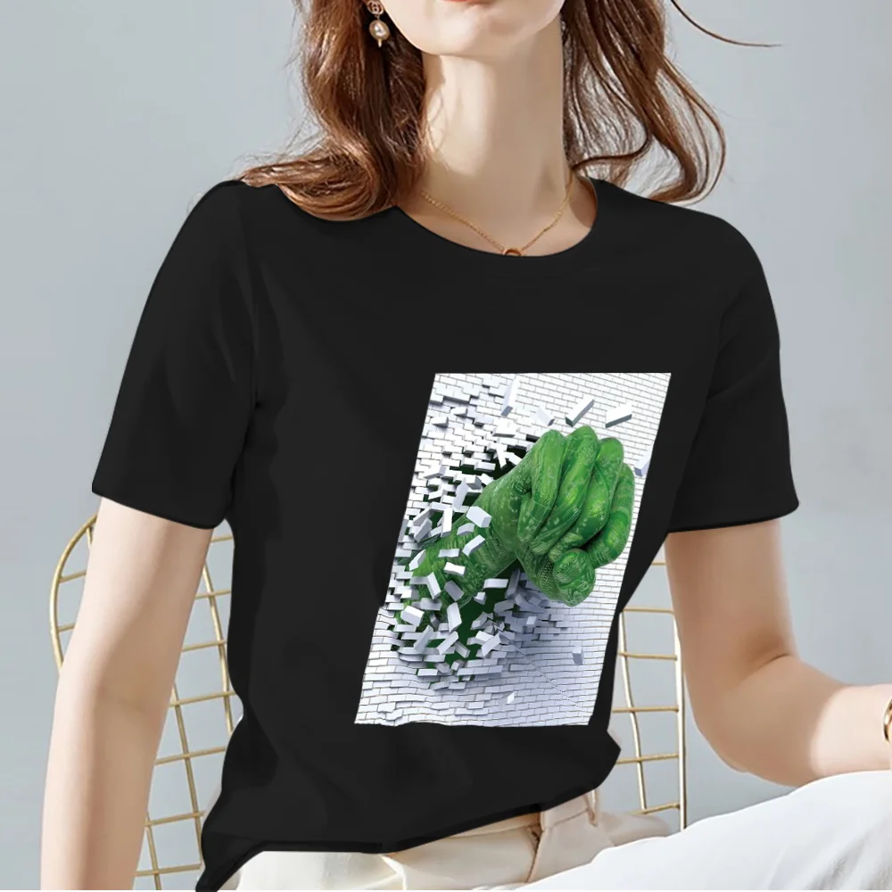 Футболка женская черная классическая с коротким рукавом повседневный