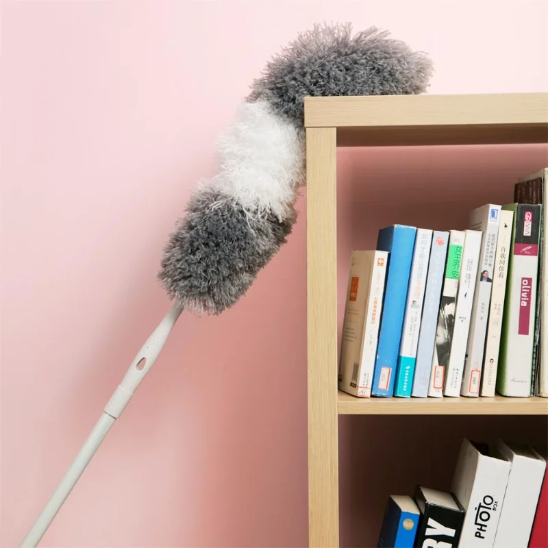 

1.5M Long Retractable Microfiber Telescoping Duster Feather Duster Bendable Gap Cleaning Ceiling Spider Web Cleaning Tools