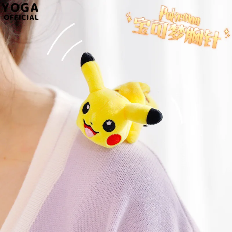 

Pokemon Cartoon Plush Stuffed Doll Japan Comic Periphery Brooch Clothing Backpack Decoration Ornaments Gifts for Boys and Girls