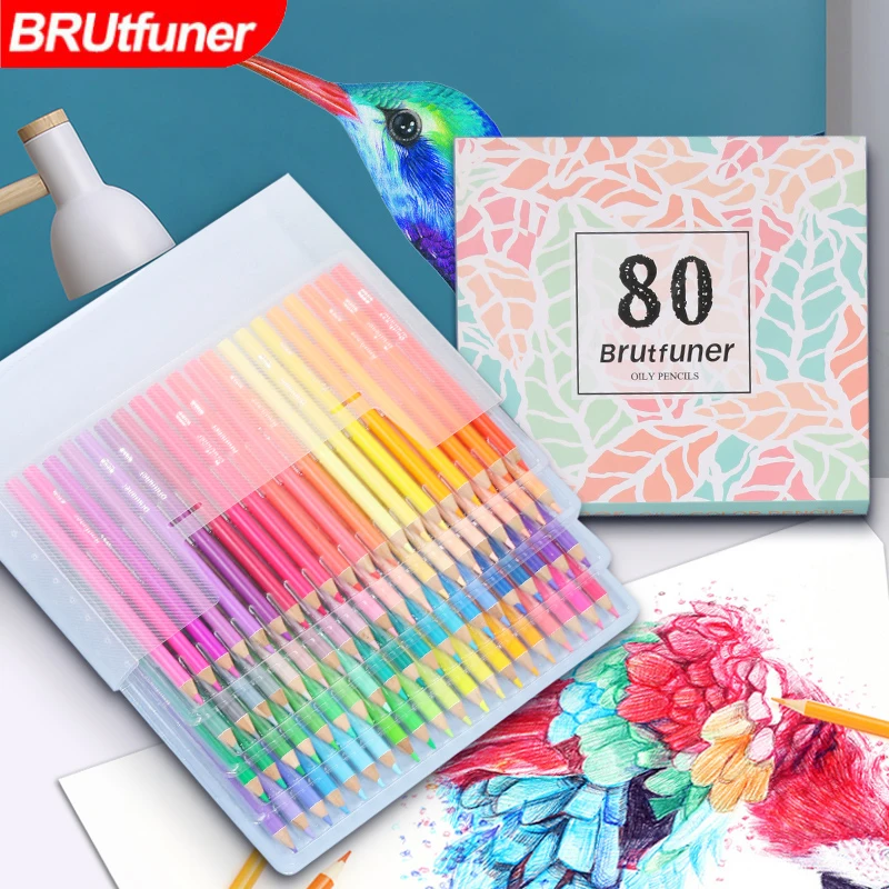 S Drawing Pastel Painting 80 Bright Crayons De Couleur Set Art Supplies