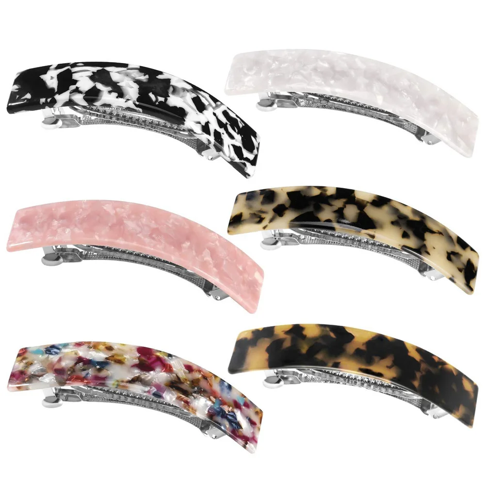 

New Fashion Vintage Acetate Geometric Hair Clips For Women Girl Headband Sweet Hairpins Barrettes Hair Accessories Long Barrette