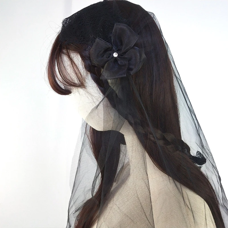 Легкая вуаль-мантилья с кружевной отделкой для платка на голову модный тюль