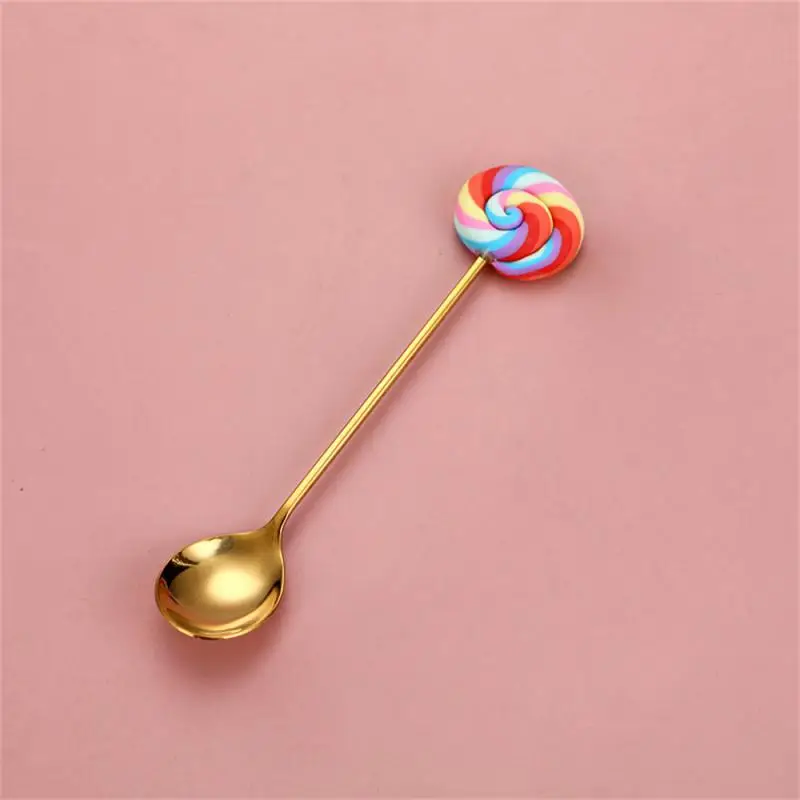 1 шт. милый пончик из нержавеющей стали десертная ложка вилка кофе мороженое