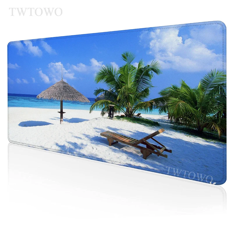 

Tropical Beach Palm Mouse Pad Gamer XL Mousepad XXL MousePads keyboard pad Carpet Natural Rubber Anti Slip Soft Laptop Mouse Mat
