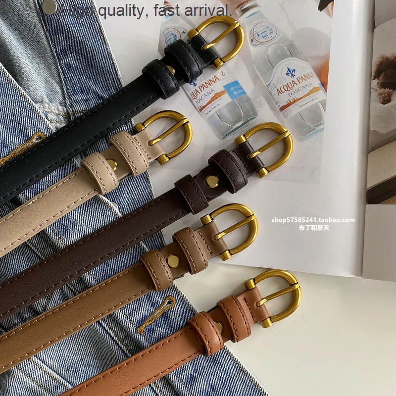 Belt Retro Series Texture Knock Soft Leather Small Belt Five Colors Optional Jeans Strap Student Lady belt women chain belt
