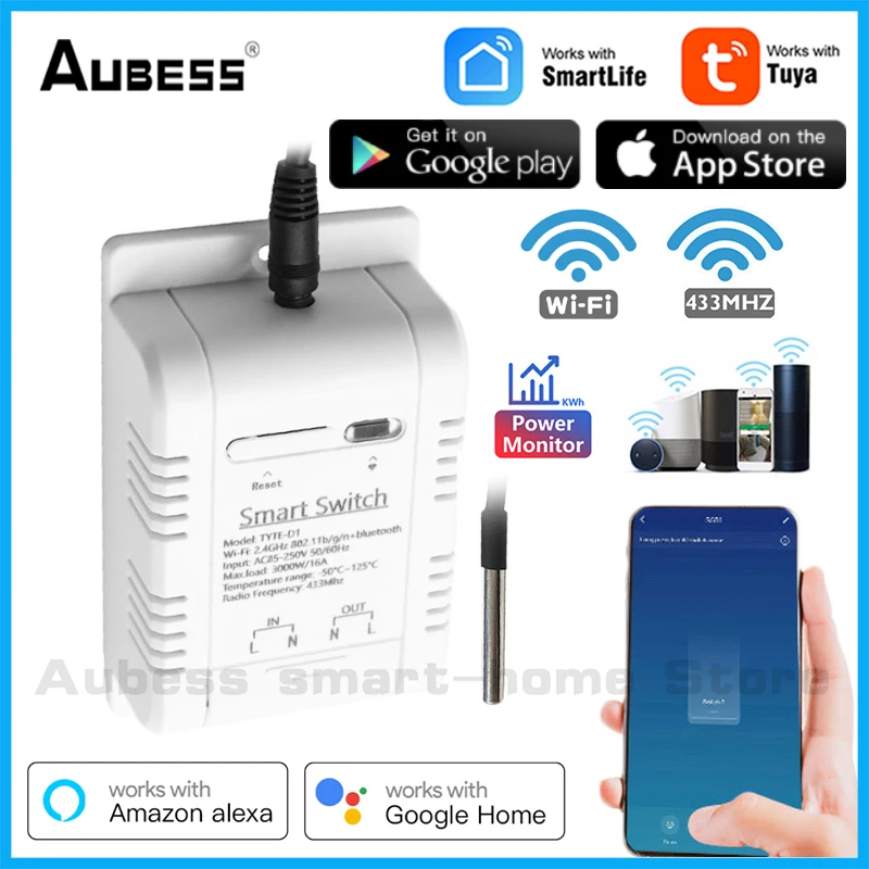 

Умный Wi-Fi переключатель с поддержкой Alexa и Google Home, 16 А