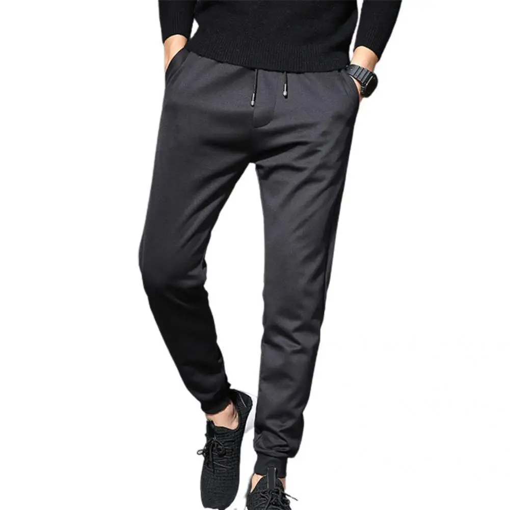 

Great Men Pants Camouflage Print Solid Color Elastic Waist Great Stitching Men Pants