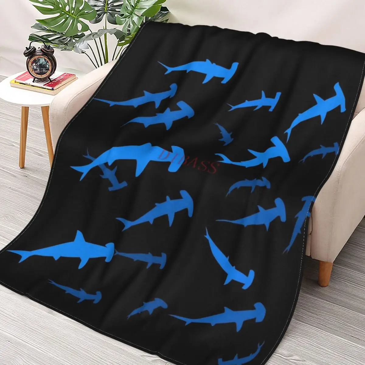 

Hammerhead Shark 3D Printed Flannel Throw Blanket