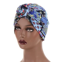2021 new fashion bohemian hijab bonnet for women muslim wrap head scarf turban hat inner hijab caps ready to wear chemo hats