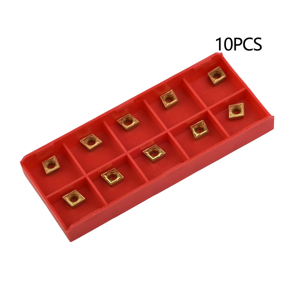 

Toolholding Carbide Inserts CNC Equipment For Turning Tool Gold Lathe Set 10pcs Blade CCMT060204-HM YBC251 New