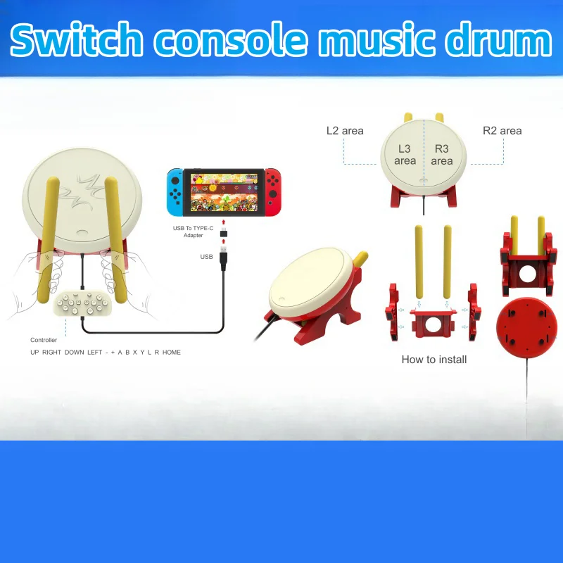 Совместимый Контроллер Игрового Барабана SwitchOLED — Проводной Барабанный Мастер