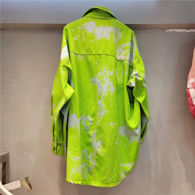 Женская джинсовая куртка новый женский брендовый кардиган с принтом и бусинами