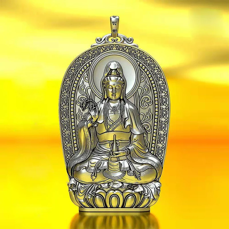 Новый дизайн ретро-кулон Avalokitesvara мужская и женская подвеска с лотосом трендовая