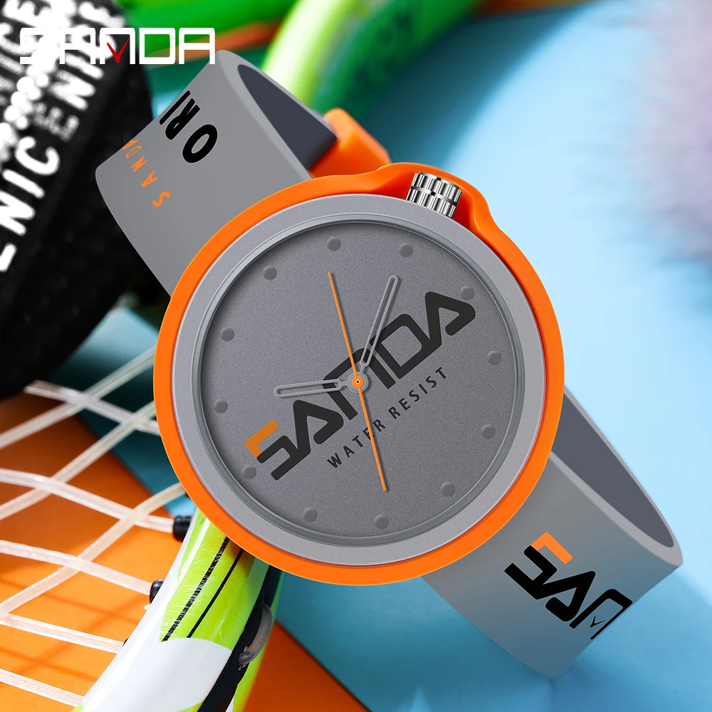 SANDA 2023 New Fashion Trend Womens Watches Watch Sport Style Silicone Strap Waterproof Women Quartz Watch Zegarek Damski 3200